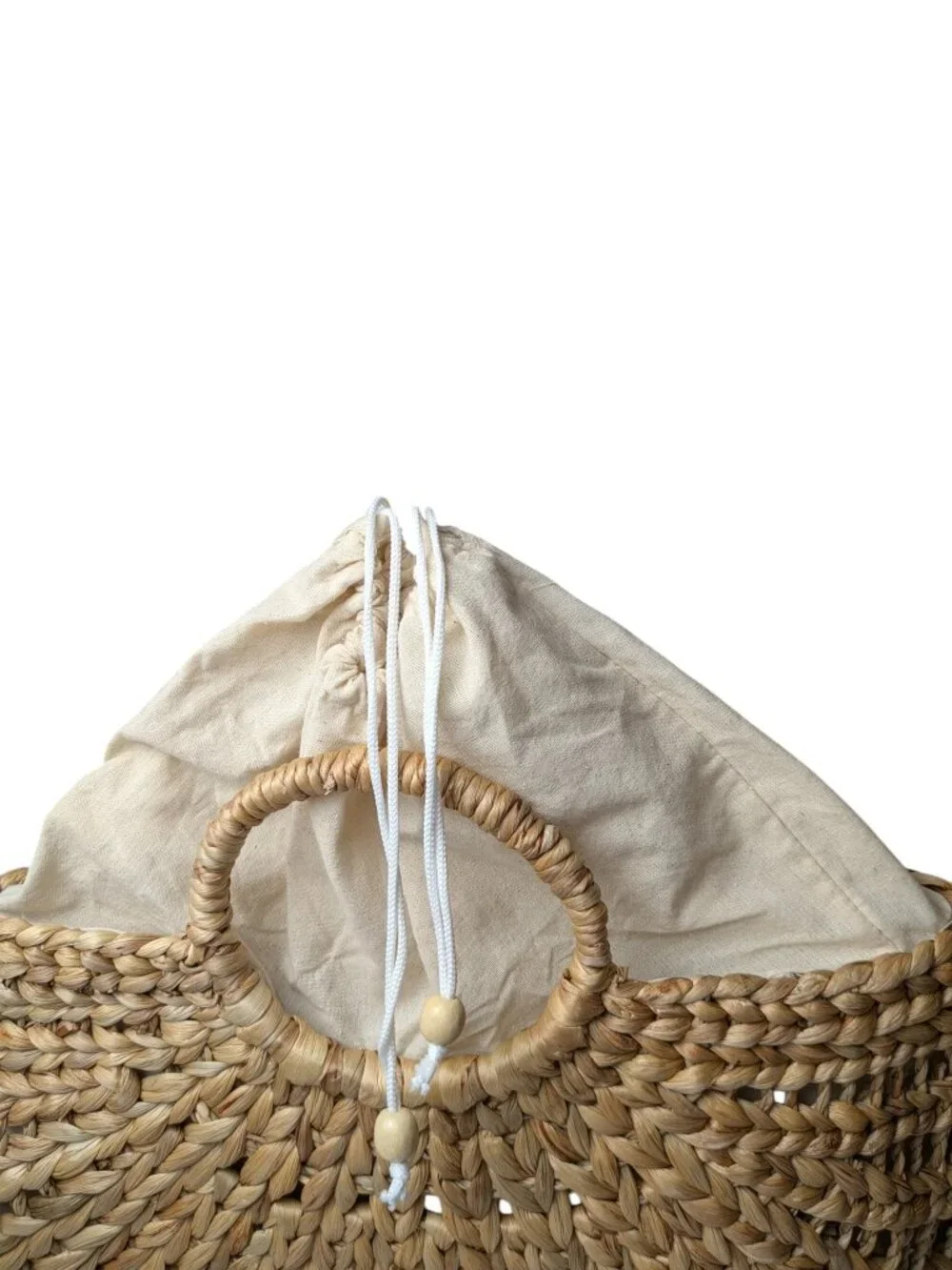 NWOT Straw Studios Handmade Woven Tote Round Handles